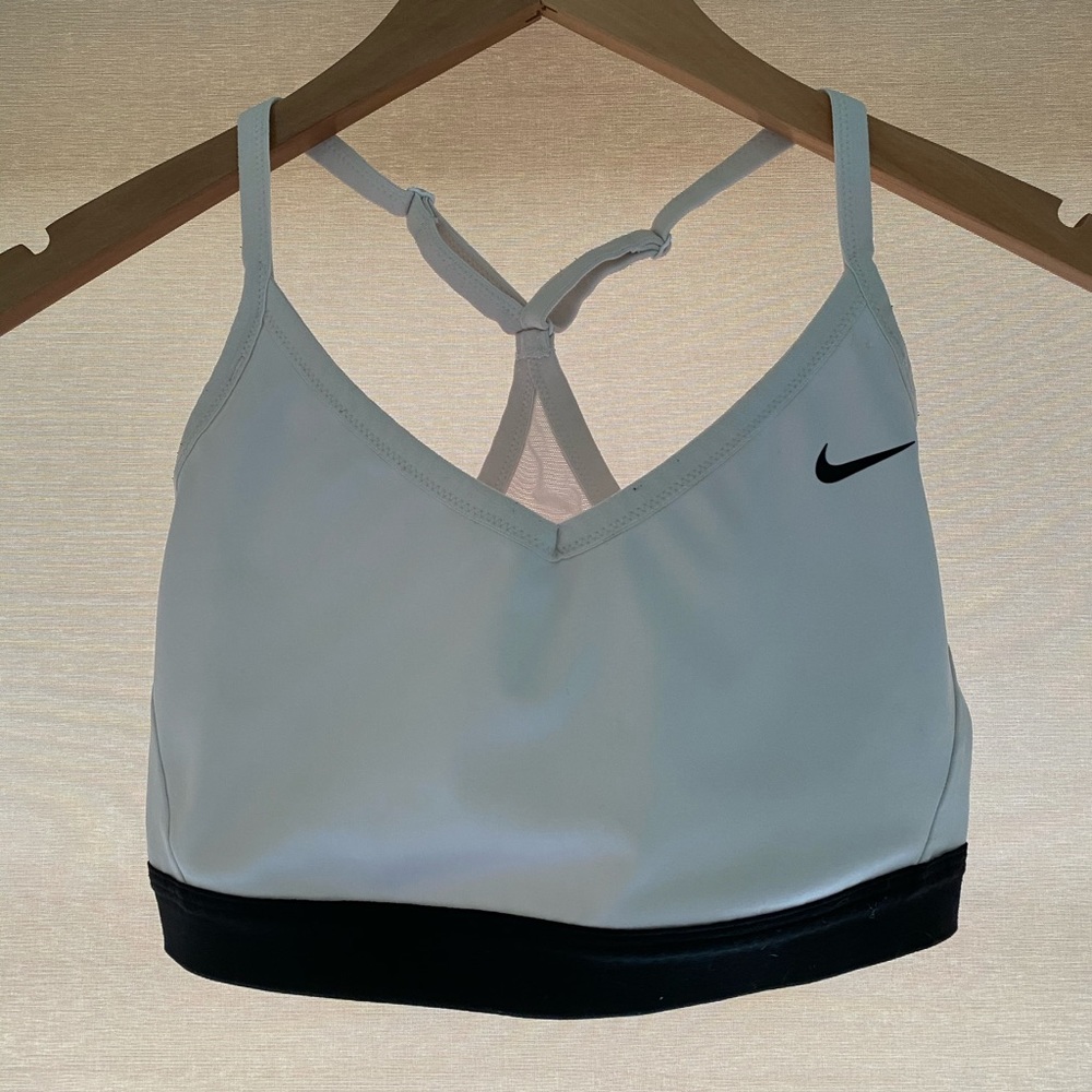 NIKE White Dri-Fit Large Sports Bra